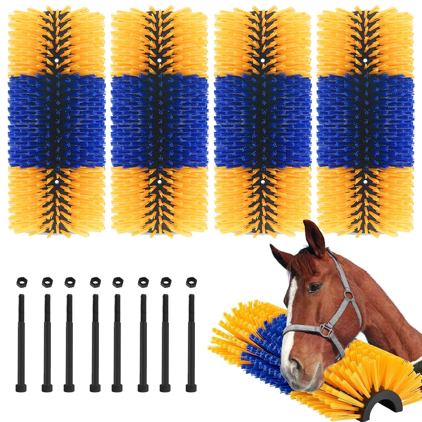 TWISTER.CK Livestock Scratch Brush Kit for Horses and Cattle
