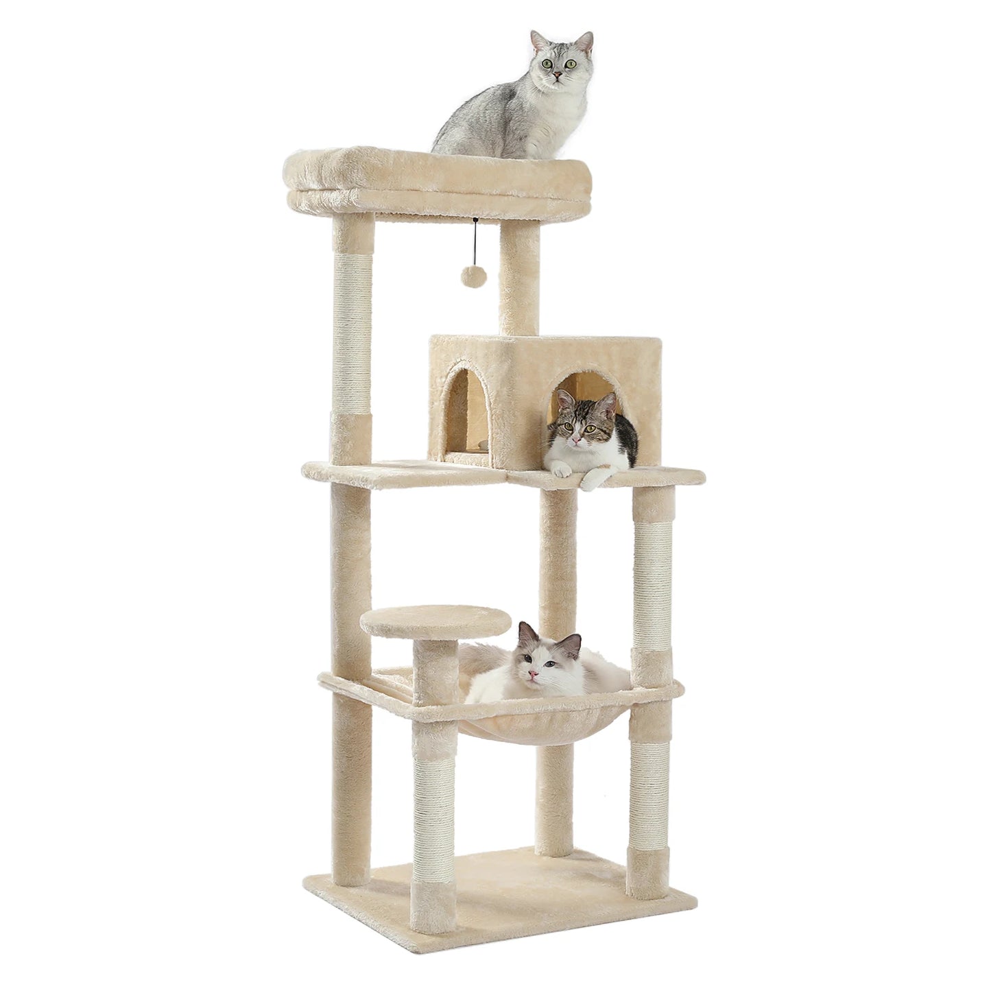 PEQULTICN Multi Level Cat Tree With Scratching Posts Hammock