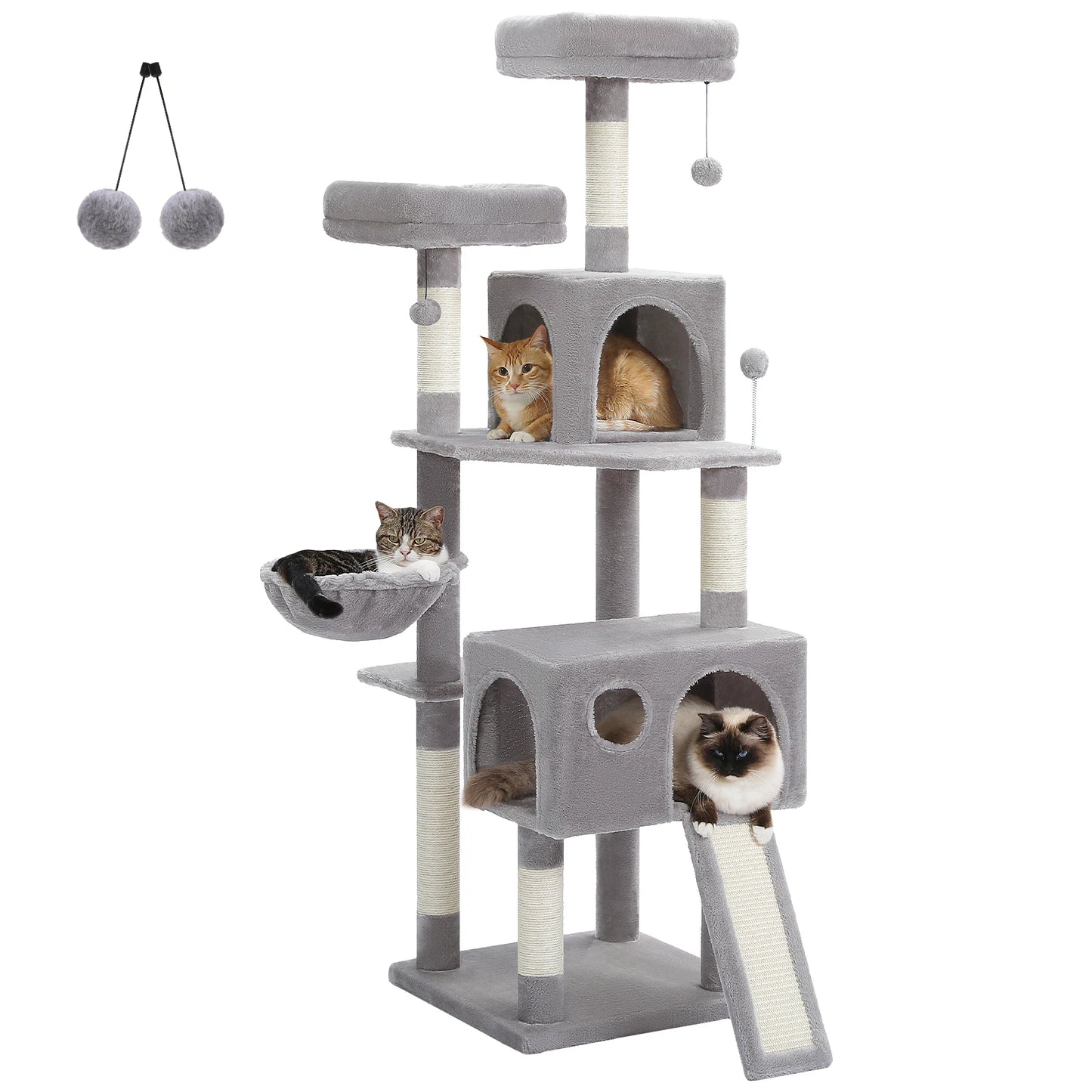 PEQULTICN Indoor Cat Tree Multi Level Tower With Scratching Posts