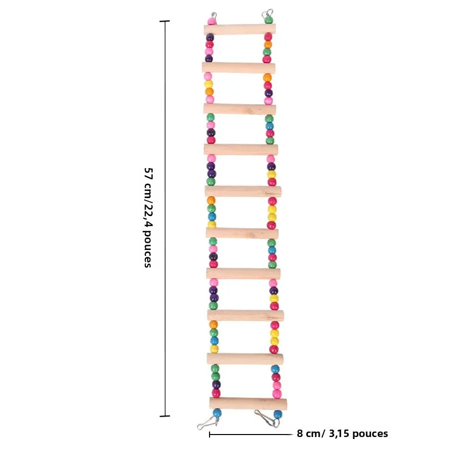 Wooden Bird Swing Ladder Toy For Cockatiel Parakeet Budgie Parrot