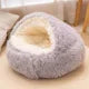 Soft Plush Pet Bed 2 In 1 Round Nest Cave For Small Dogs And Cats
