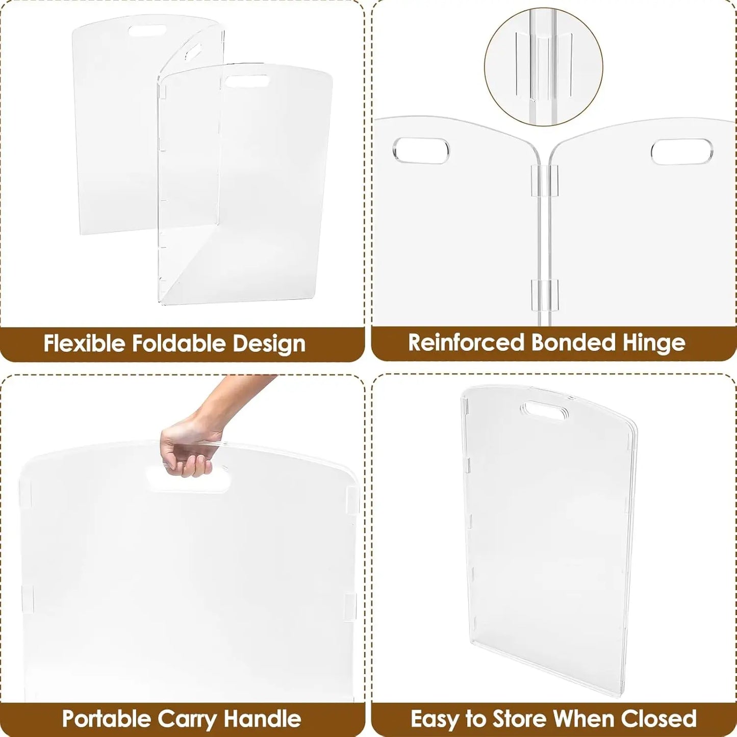 NONEDog Door Modern Frame Clear Acrylic Freestanding Dog Gate