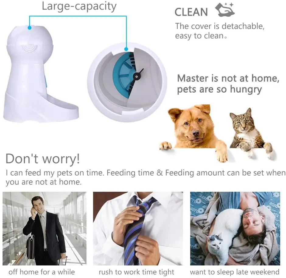 Iseebiz Automatic Pet Feeder With Voice Recording For Cats