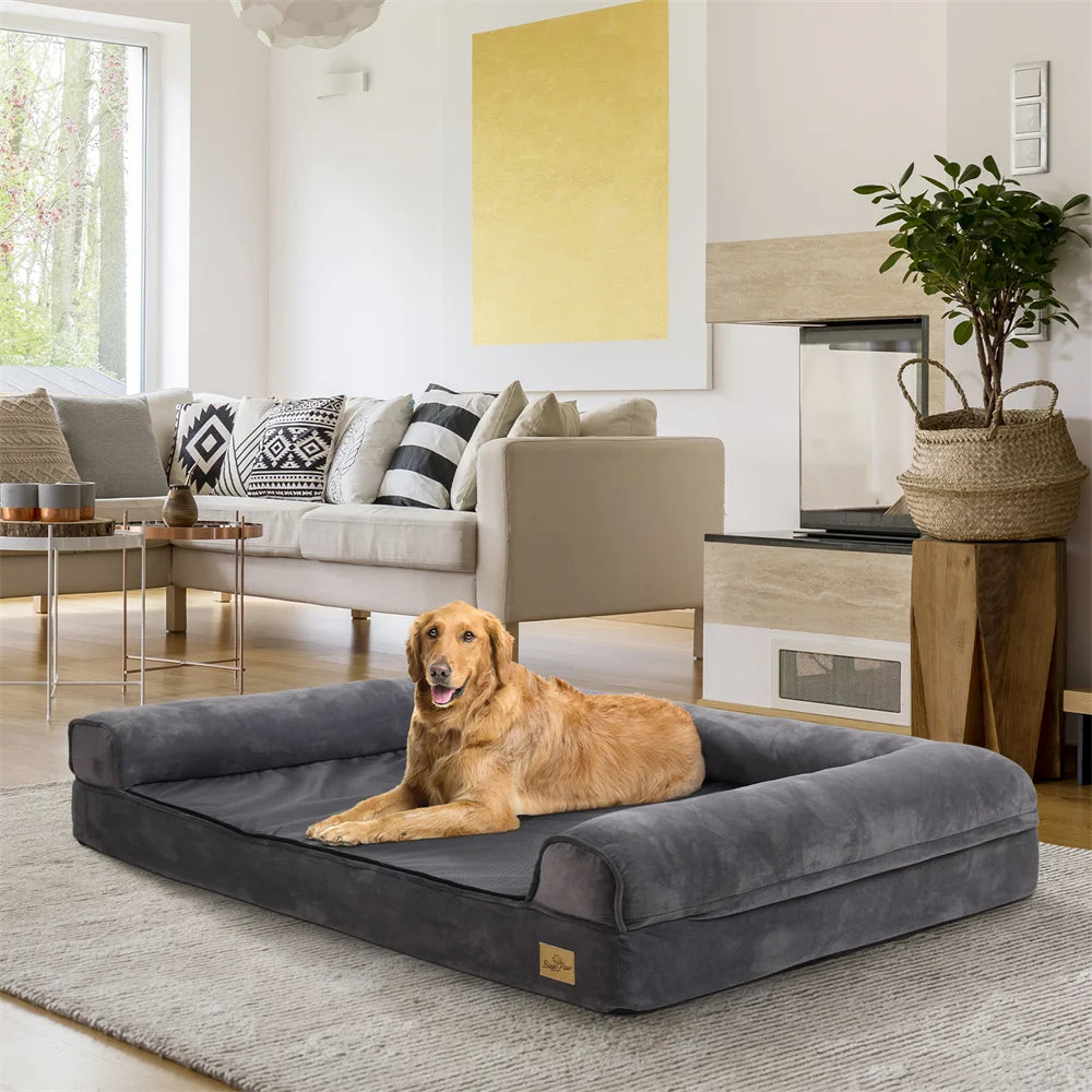 BORWART Calming Orthopedic Memory Foam Dog Bed With Removable Cover