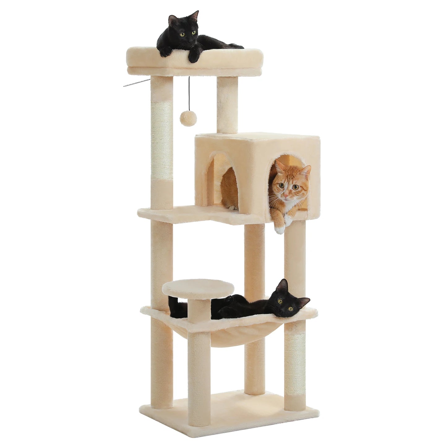 PEQULTICN Multi Level Cat Tree Tower With Scratching Posts Condo Hammock