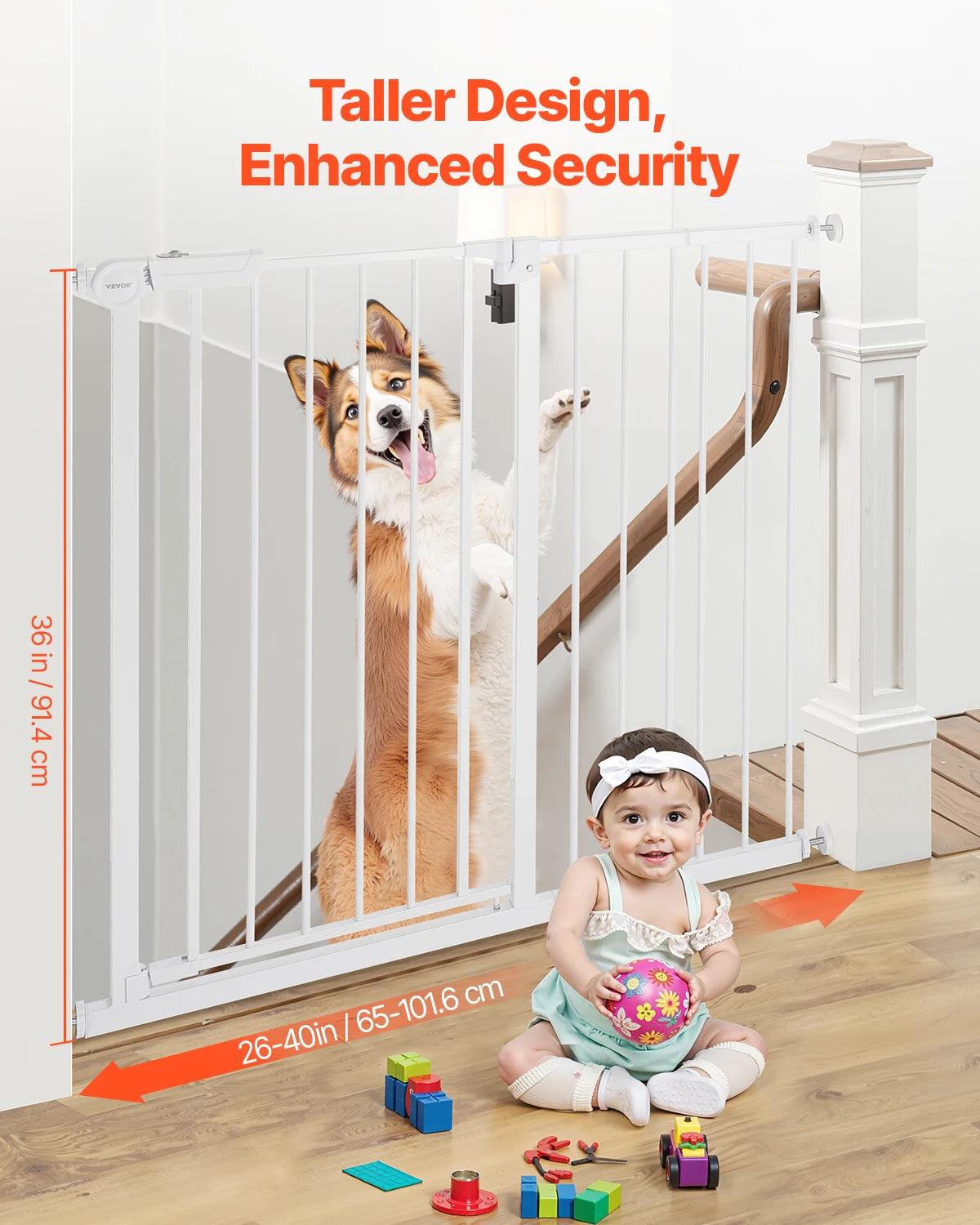 SucceBuy Baby Gate Easy Walk Through Pressure Mount Security