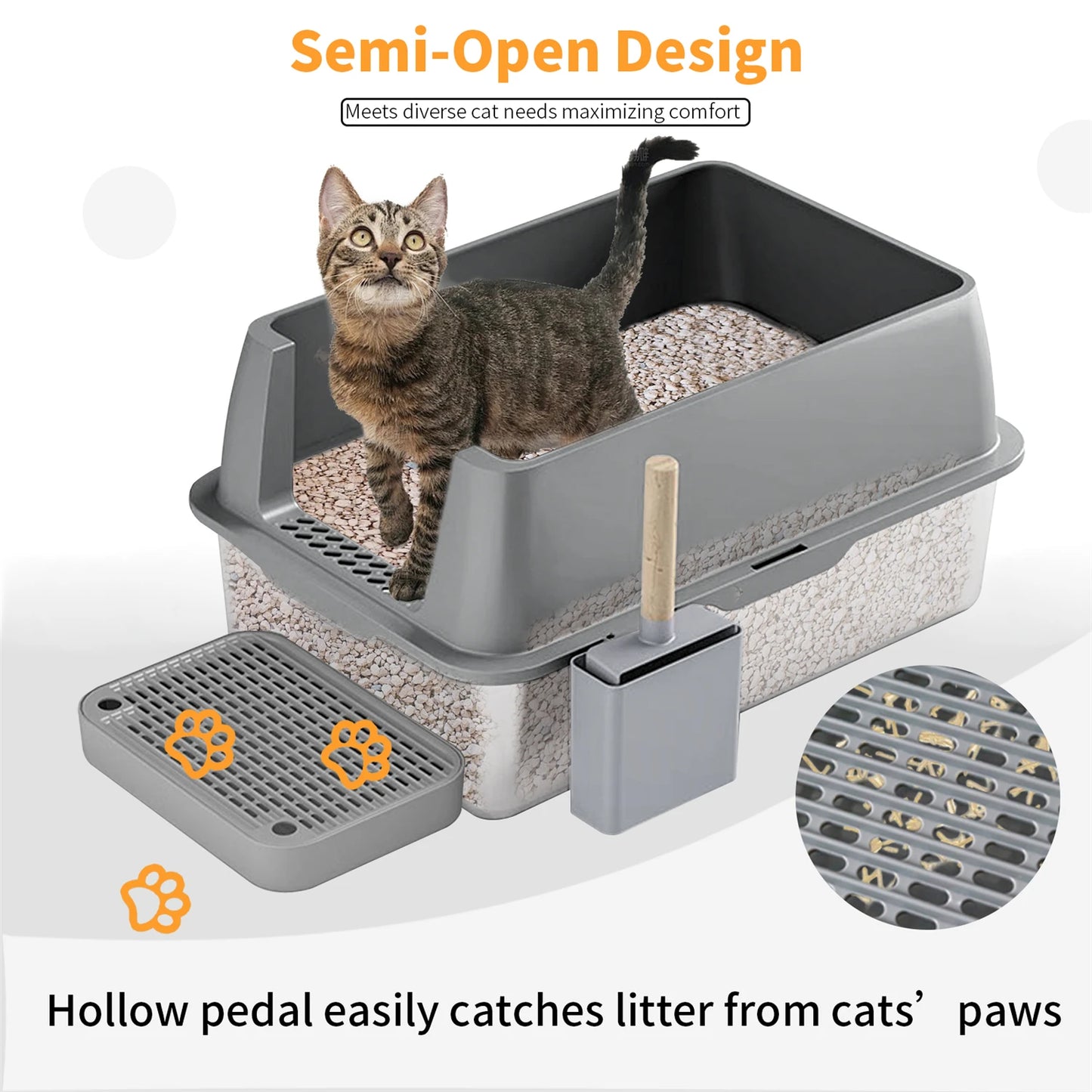 Stainless Steel Enclosed Cat Litter Box With Lid For Cats