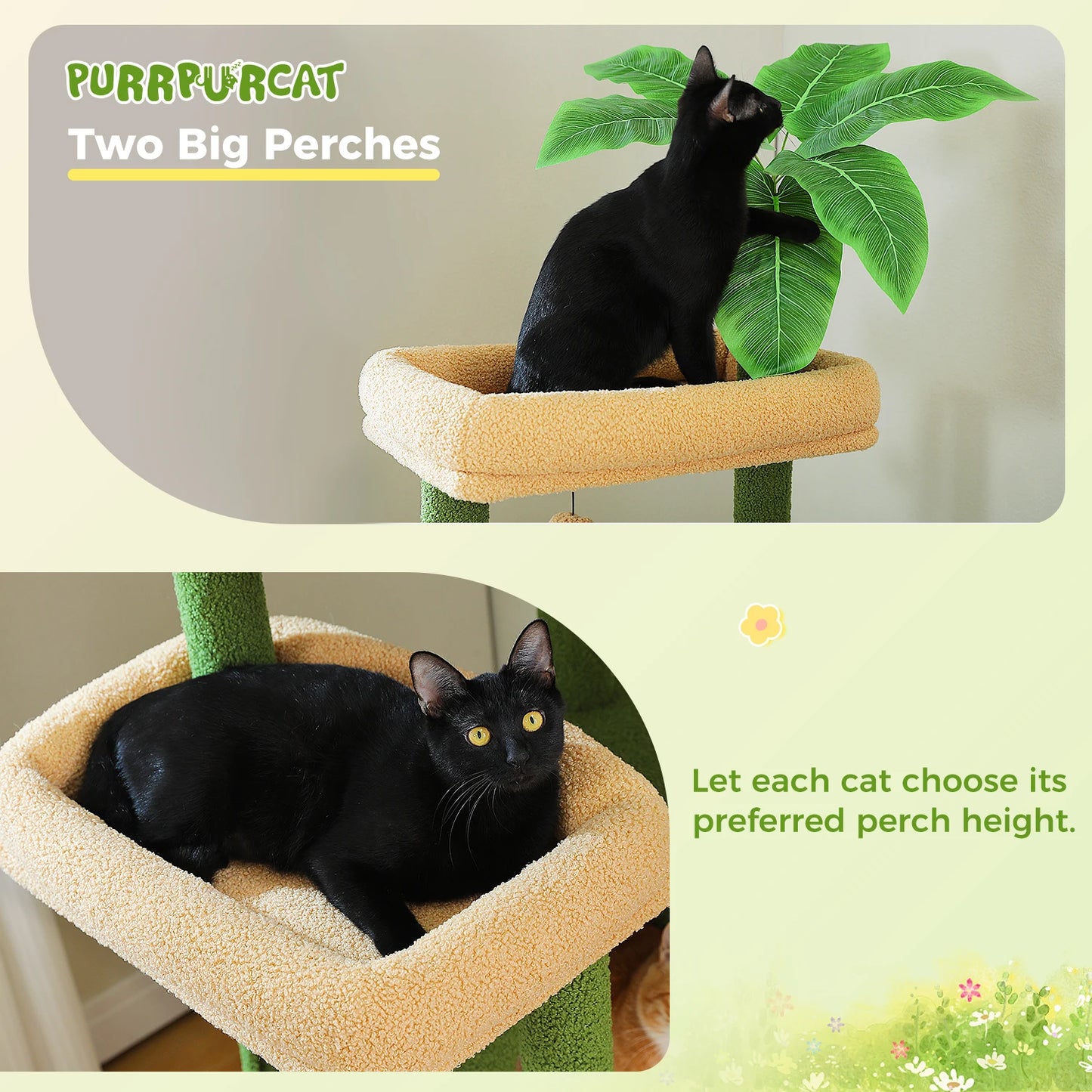 PEQULTICN Cat Tree With Perches Condos And Hammocks Sisal Rope