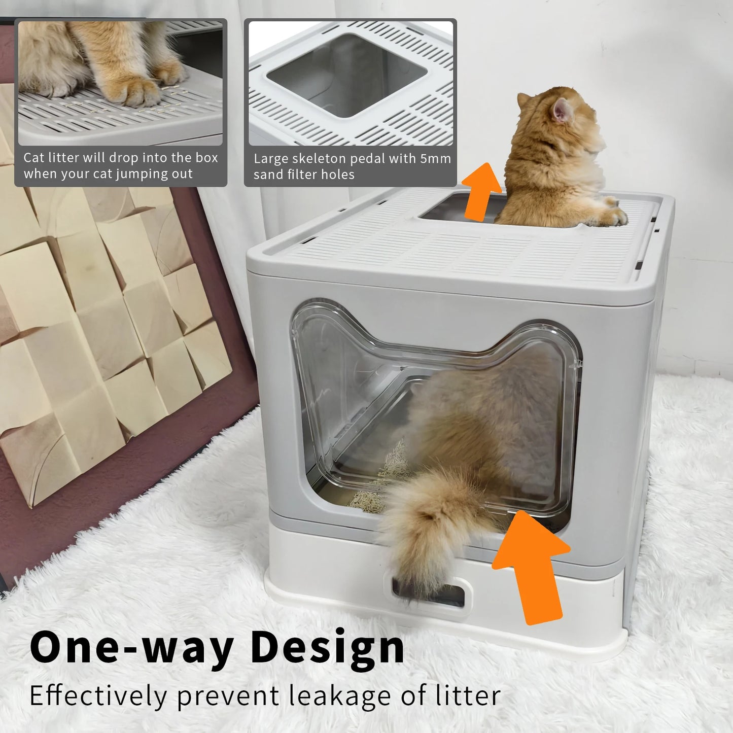 Stainless Steel Cat Litter Box With Lid Top Exit EasyClean
