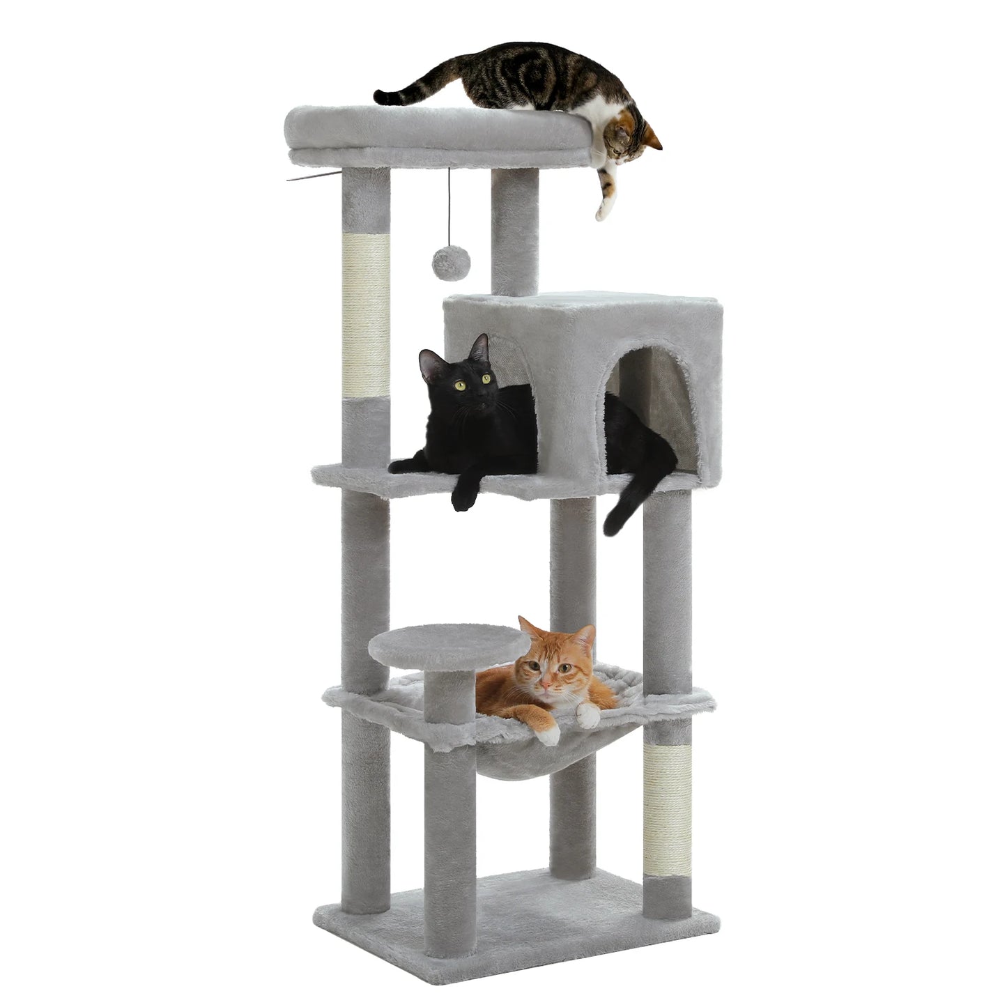 PEQULTICN Multi Level Cat Tree Tower With Scratching Posts Condo Hammock