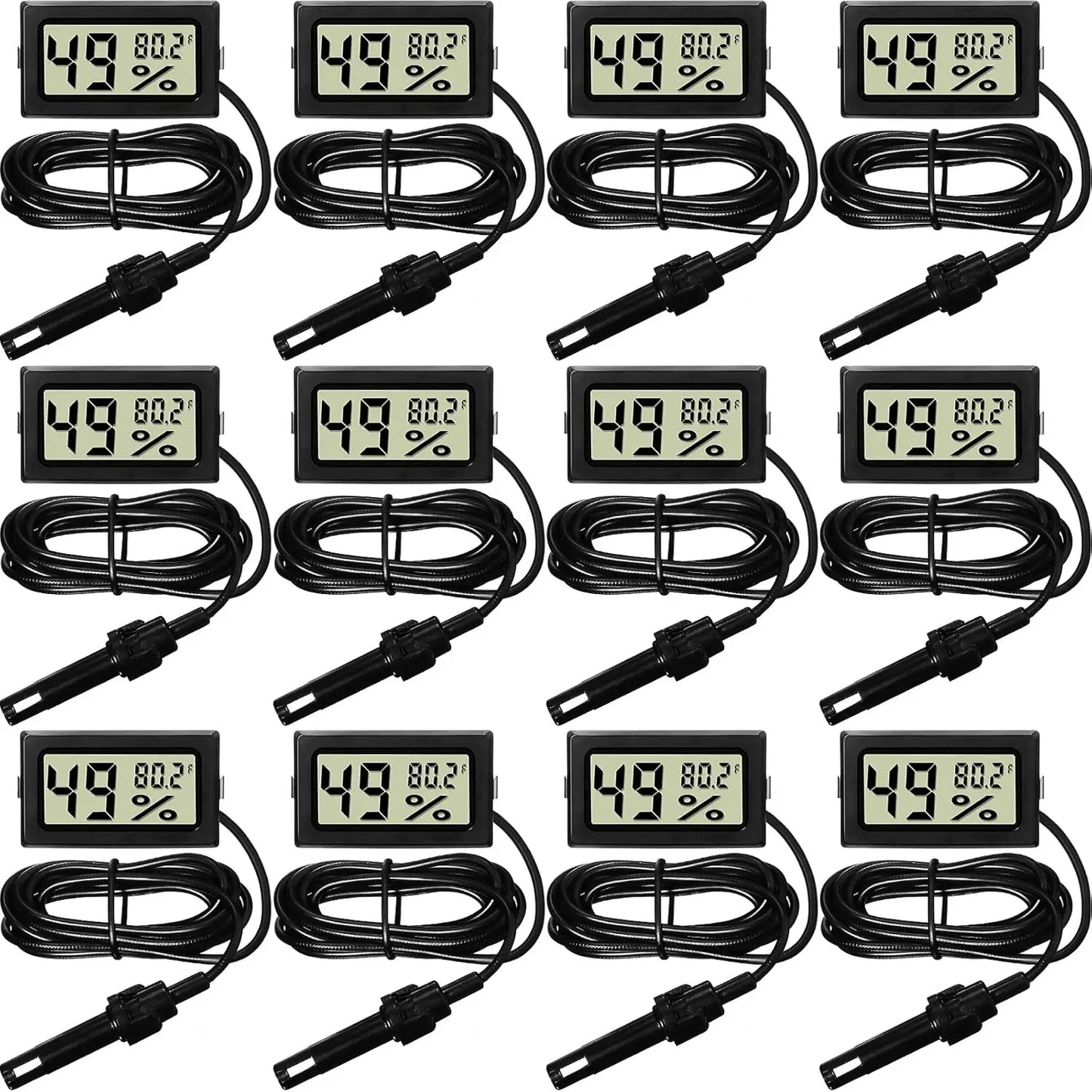 XMSJ Mini Digital Thermometer Hygrometer With Probe LCD Display
