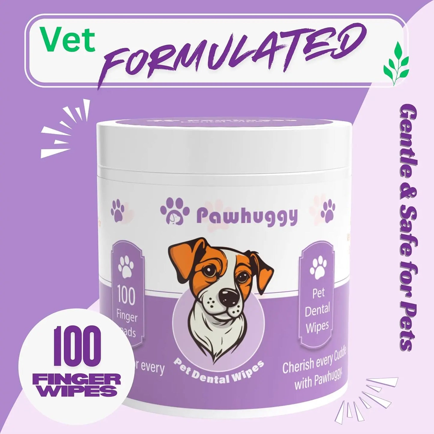 XMSJ Pet Dental Wipes Freshen Breath Plaque Reduction