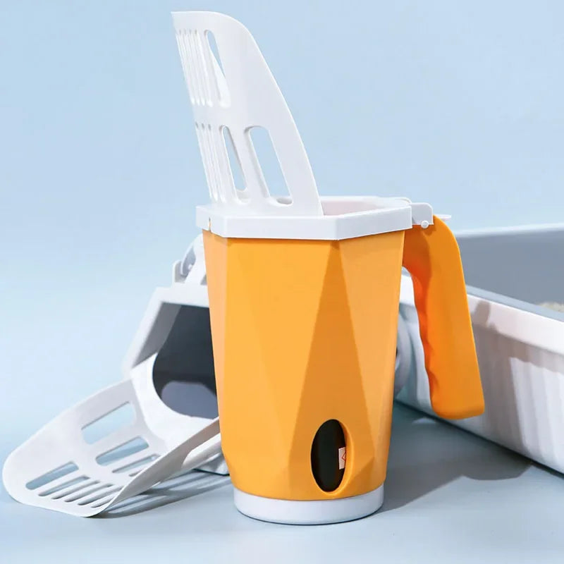 Cat Litter Scooper Self Cleaning Large Capacity Built In Bag