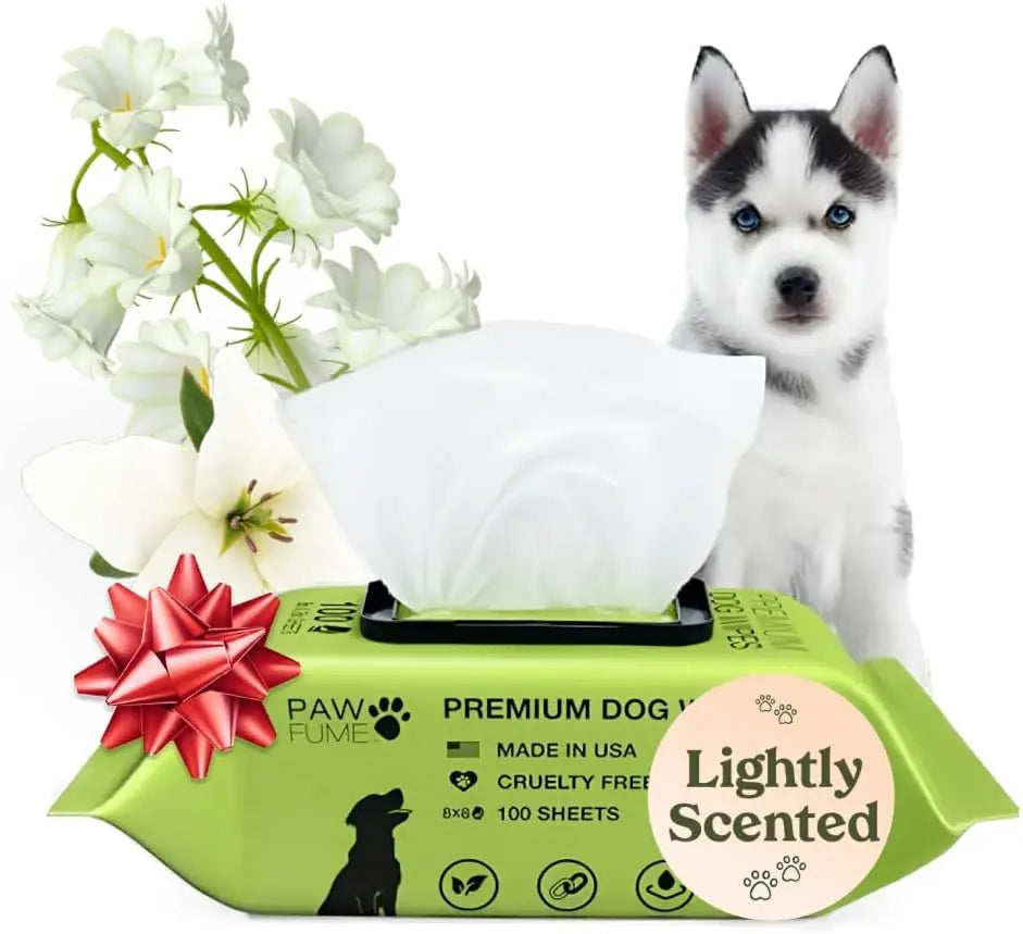 Pawfume Premium Hypoallergenic Dog Wipes For Eyes, Face, Paws