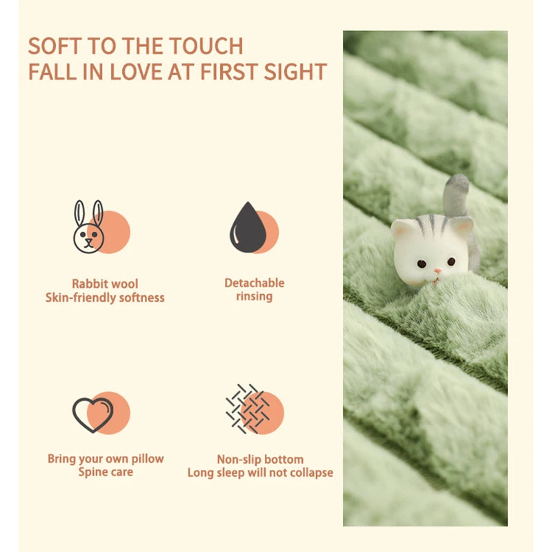 NONECN Thickened Dog Bed Removable Winter Warm Washable Mat