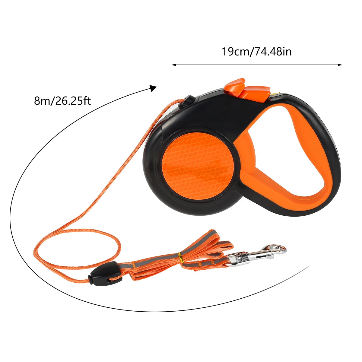 Retractable Dog Leash Heavy-Duty With Reflective Tape Non-Slip Handle