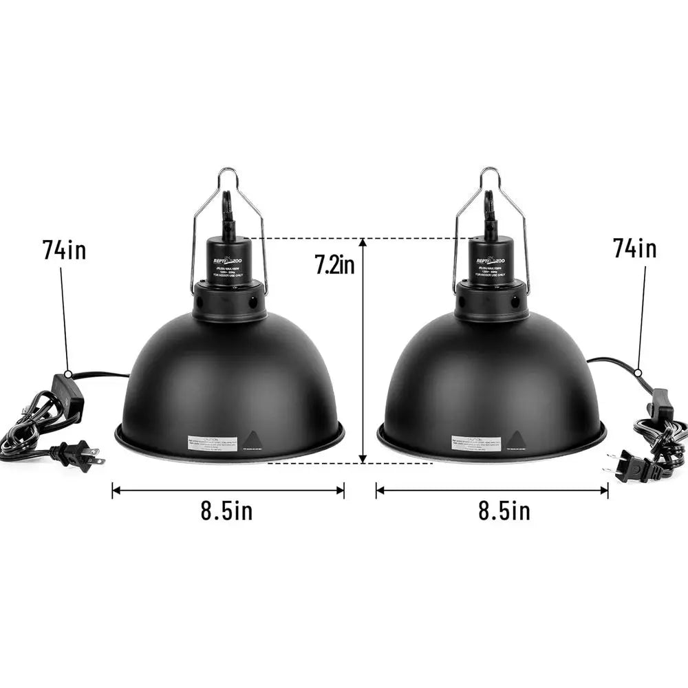 Reptile Light Fixture 2 Pack 150W Deep Dome With Switch