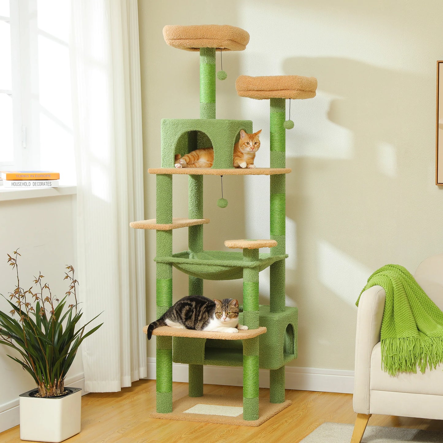 PEQULTICN Five Level Cat Tree Tower With Scratching Posts