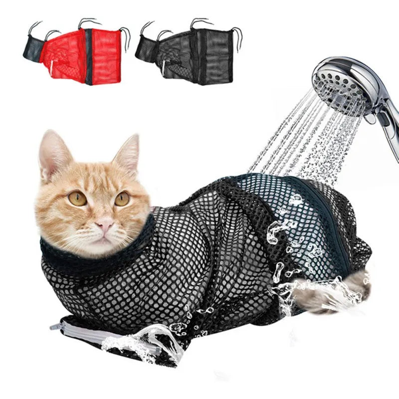 Cat Bathing Bag Adjustable Restraint Anti Scratching For Grooming