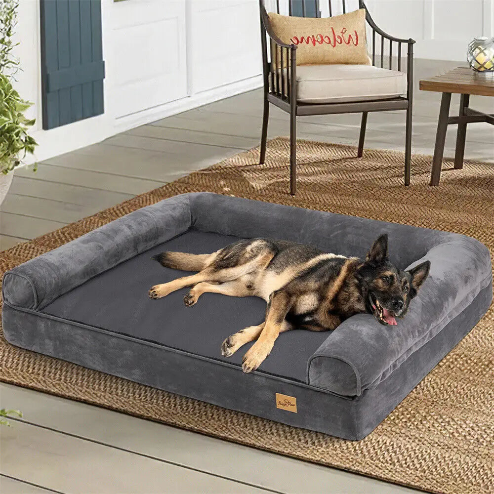BORWART Calming Orthopedic Memory Foam Dog Bed With Removable Cover