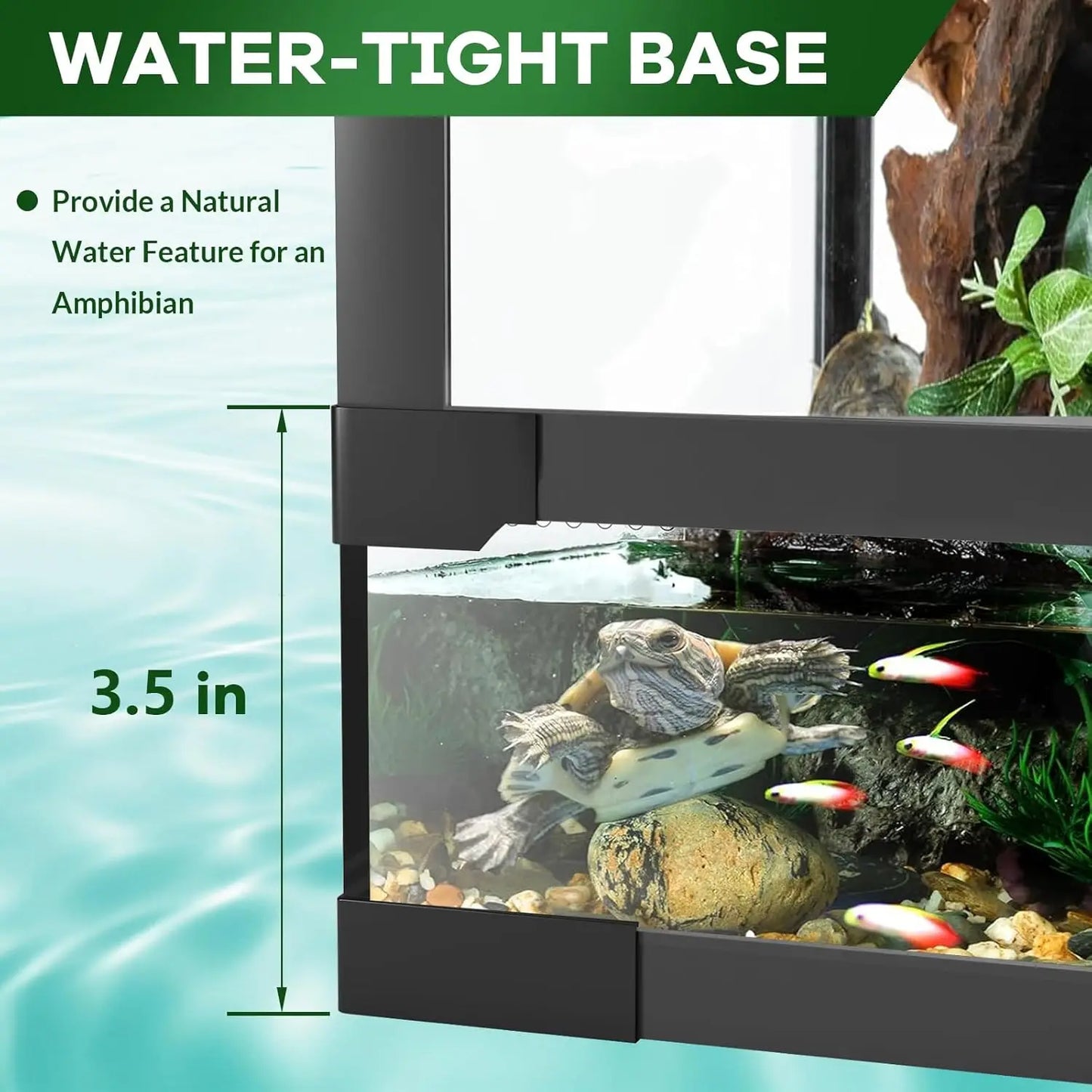 HiMISS Reptile Glass Terrarium With Top And Side Ventilation