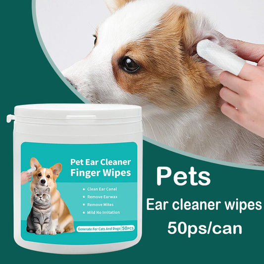 Pet Ear Cleaning Wipes for Dogs and Cats Gentle Formula