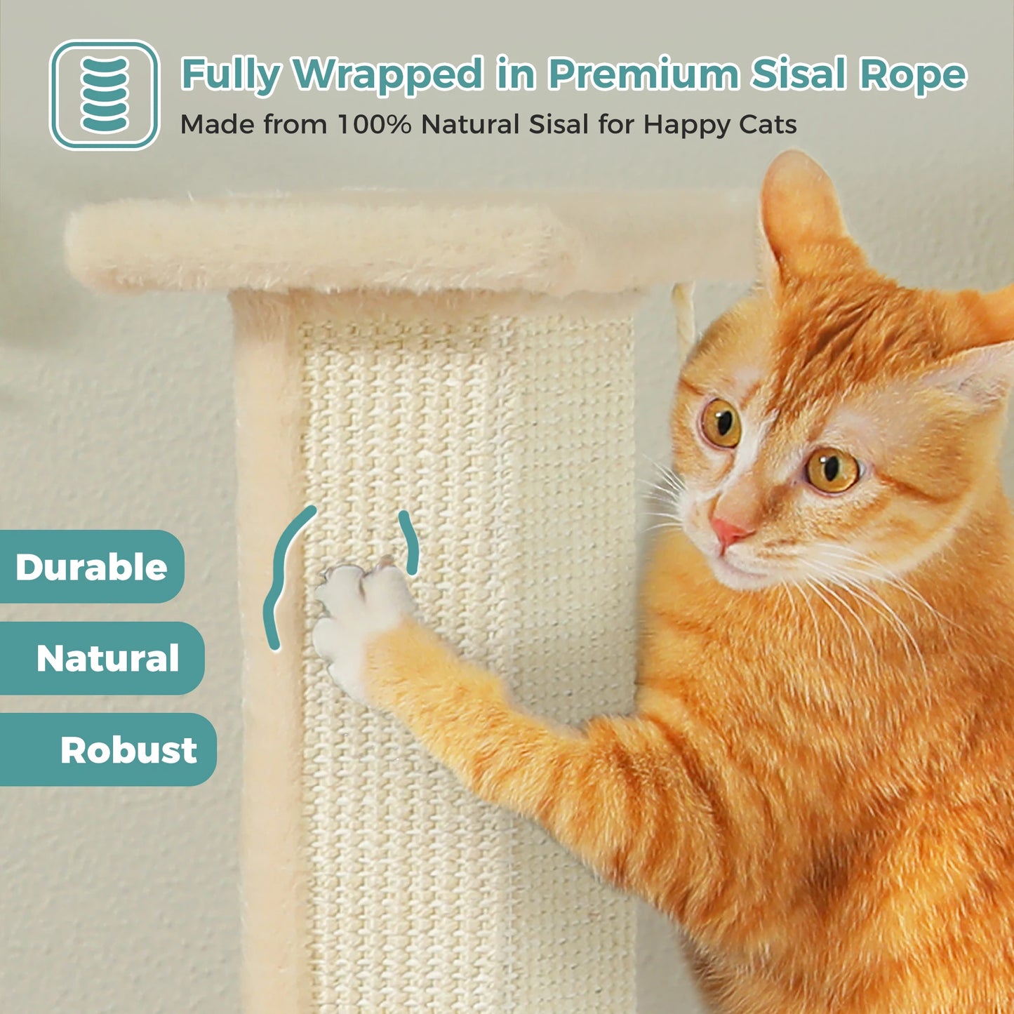 PAWZ Road Cat Scratching Post Indoor Sisal Dangling Ball Toy