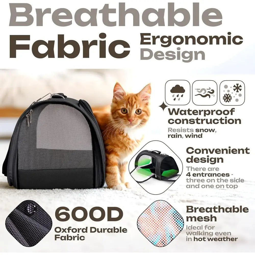 Soft Sided Animal Carrier Airline Approved Cats Rabbits Guinea Pigs