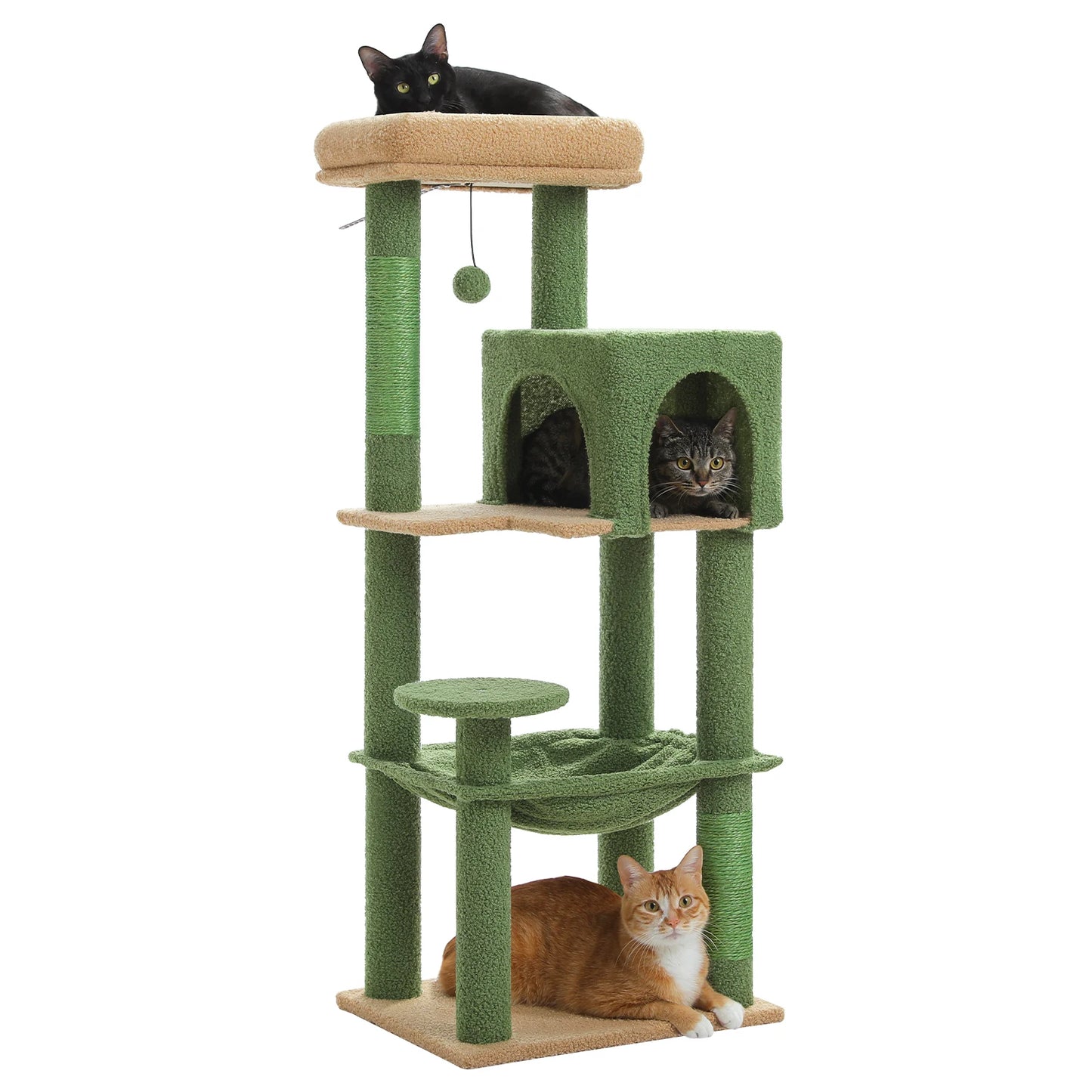 PEQULTICN Multi Level Cat Tree Tower With Scratching Posts Condo Hammock