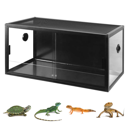 Shunmaii Reptile Terrarium With Sliding Door Mesh Top For Bearded Dragon
