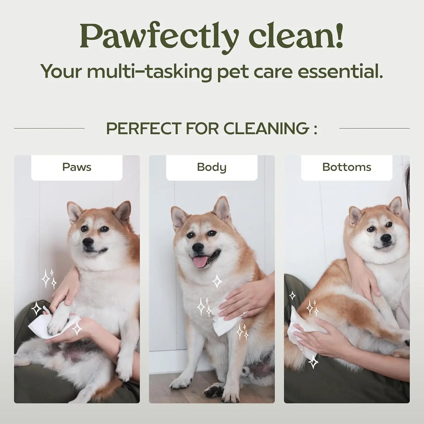 Pawfume Premium Hypoallergenic Dog Wipes For Eyes, Face, Paws