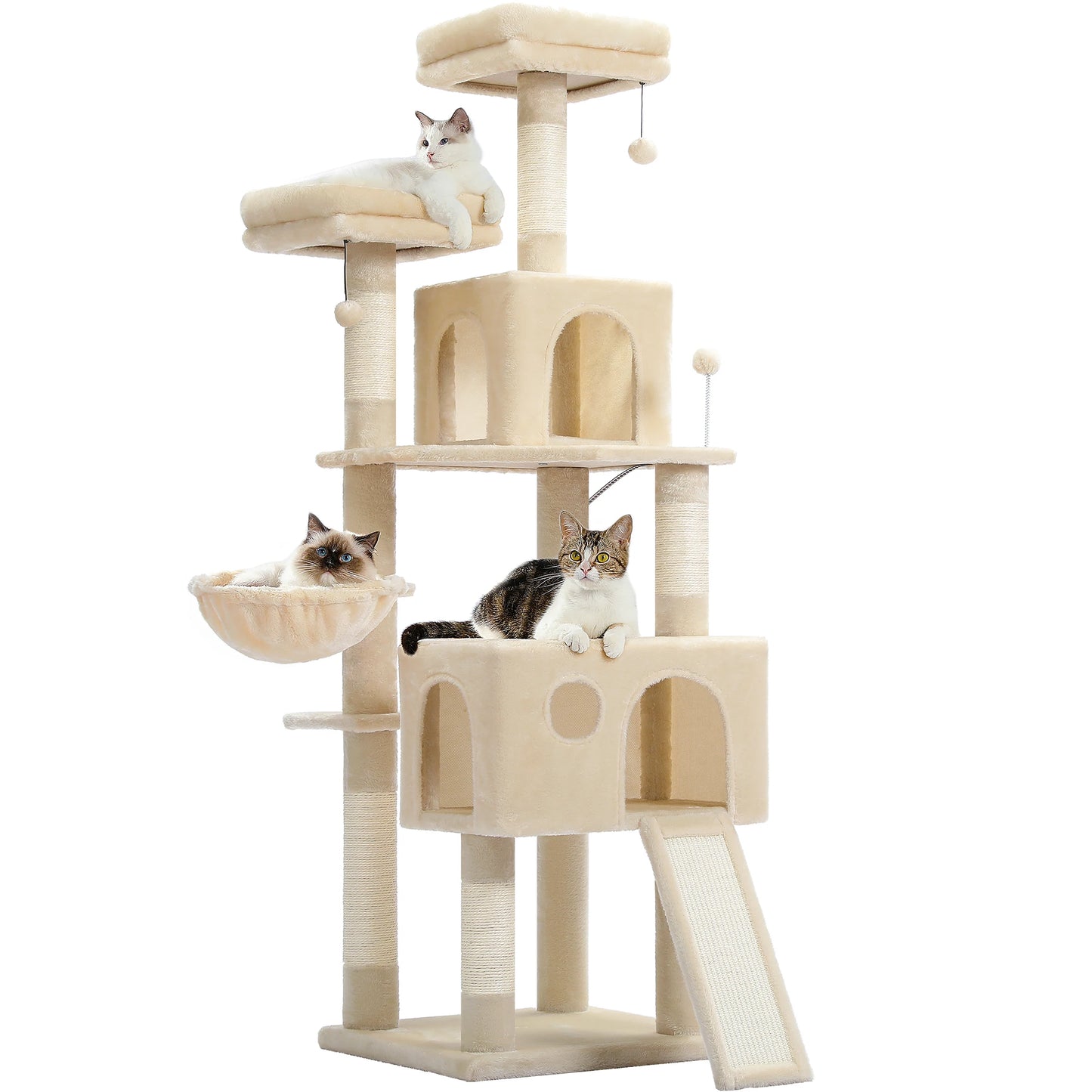 PEQULTICN Indoor Cat Tree Multi Level Tower With Scratching Posts