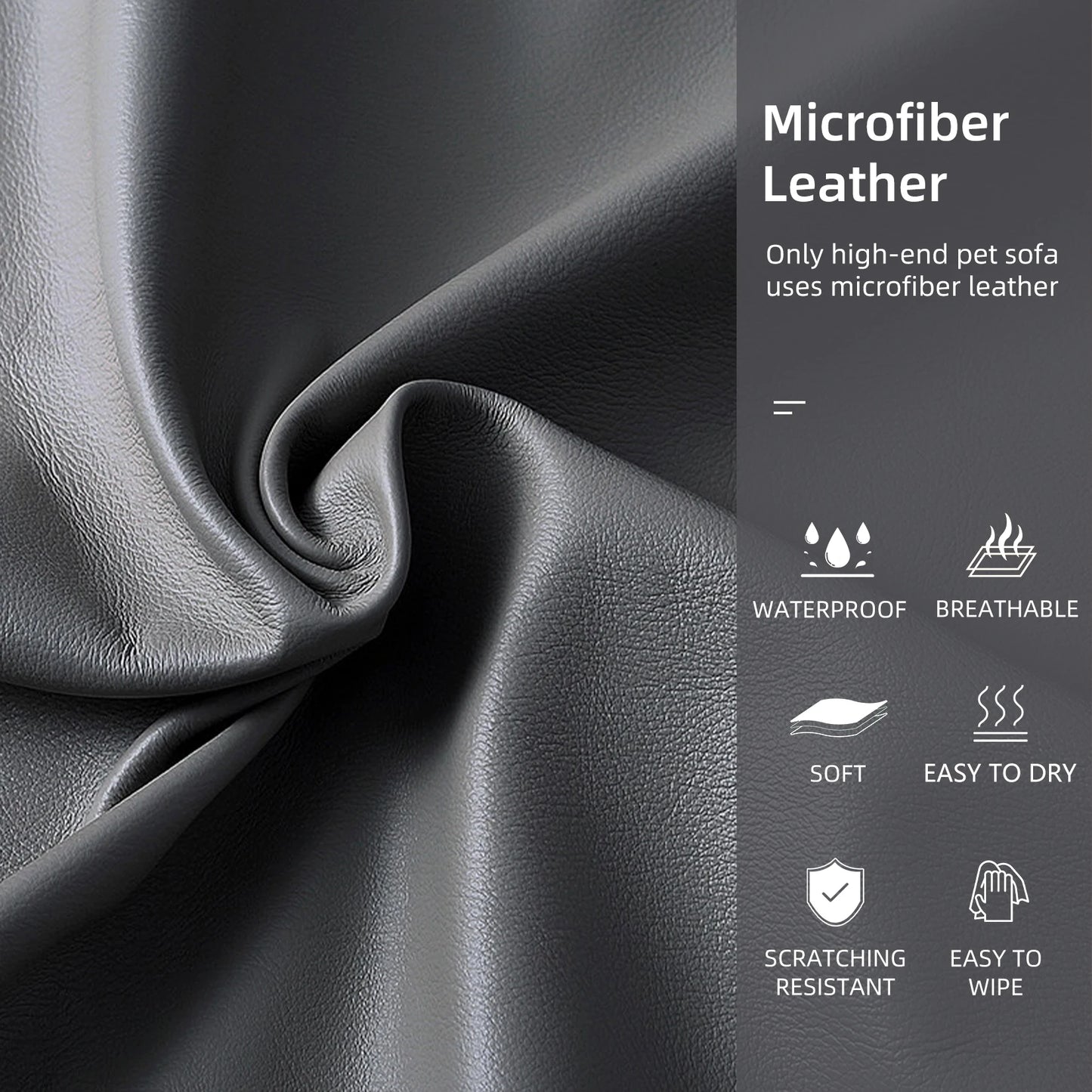 BINGOPAWCN Elevated Dog Bed Sofa With Microfiber Leather Cover Removable Cushion