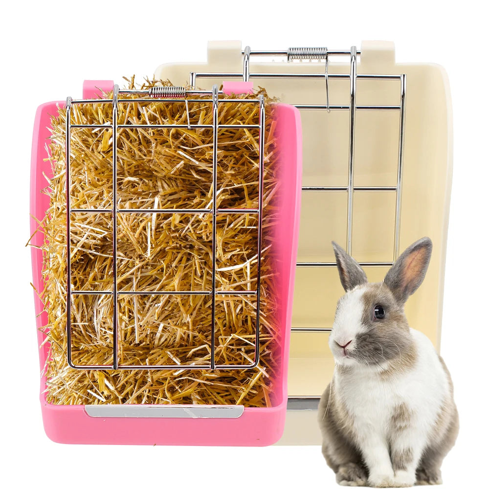 Spring Type Rabbit Grass Frame Rack Hay Feeder For Rabbits