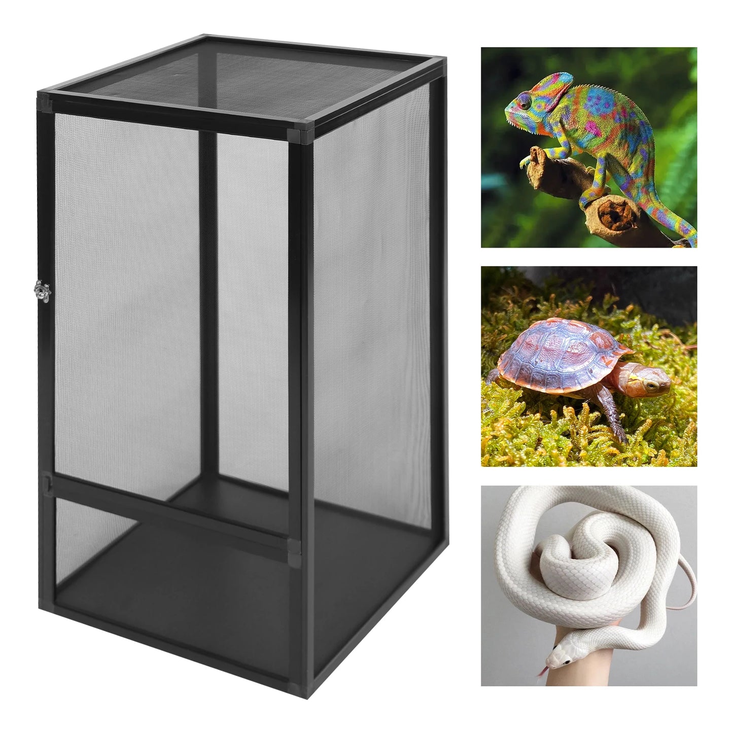Aluminum Alloy Reptile Feeding Box Micro Habitat Terrarium Enclosure