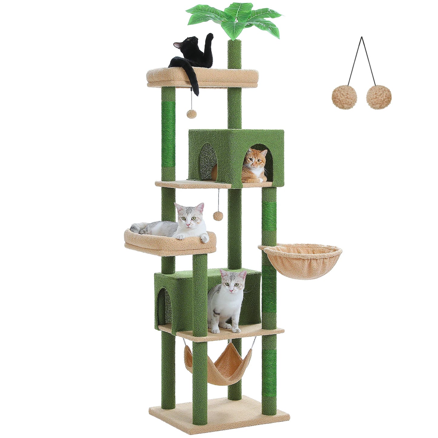 PEQULTICN Cat Tree With Perches Condos And Hammocks Sisal Rope