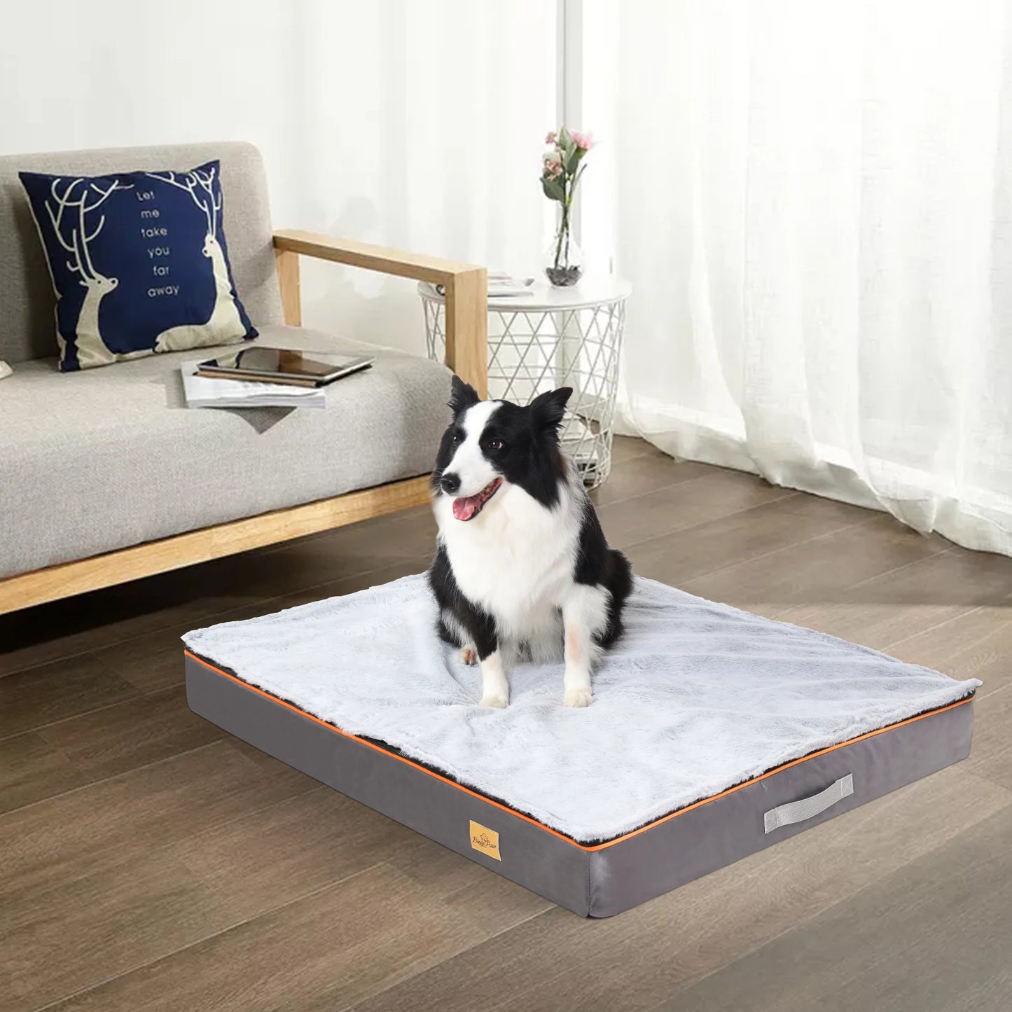 NONECN Dog Pet Bed Orthopedic Foam Cushion With Washable Cover