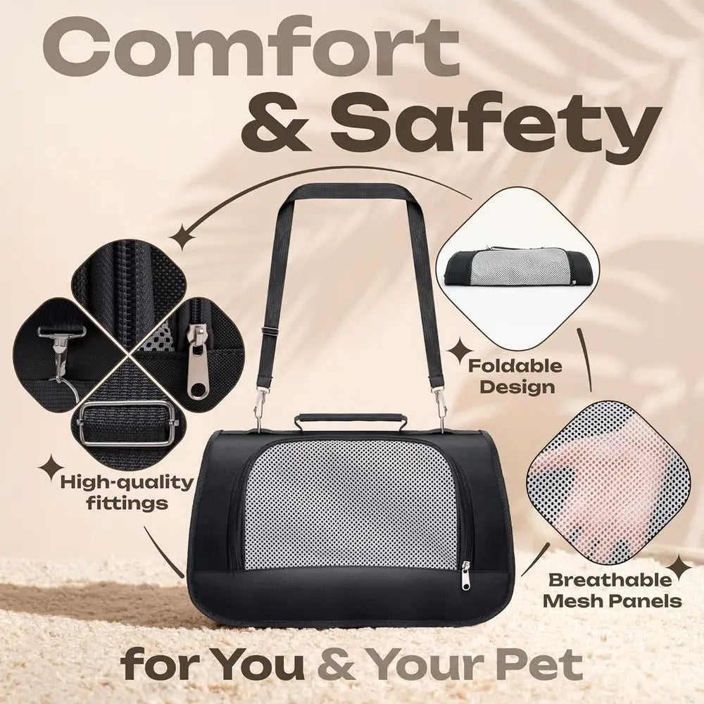 Soft Sided Animal Carrier Airline Approved Cats Rabbits Guinea Pigs