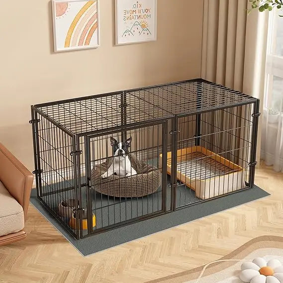 Heavy Duty Alloy Steel Dog Crate Indoor Outdoor Pet Cage Safe Playpen