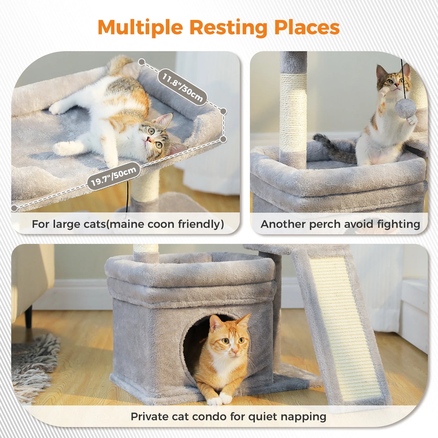 PAWZ Road Cat Tree Indoor Tower With Sisal Scratching Post