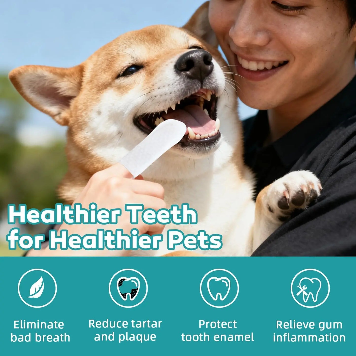 XMSJ Dog And Cat Teeth Cleaning Wipes Natural Formula NoRinse