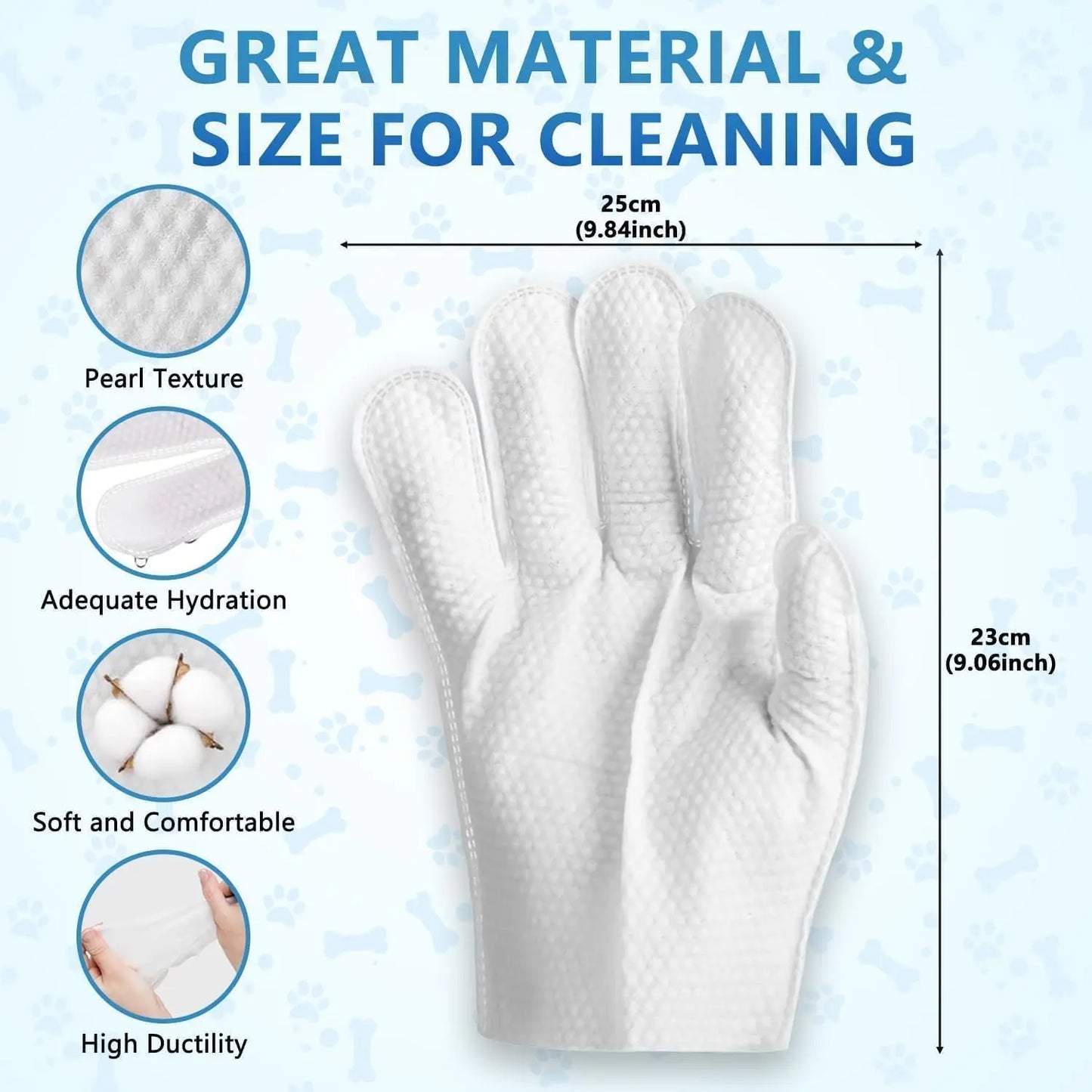 Shamoo Pet Thick Glove Wipes for Dogs and Cats Disposable