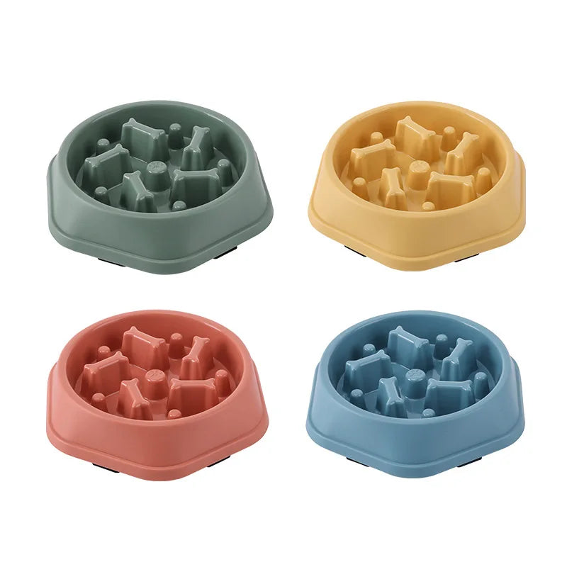 Slow Feeder Pet Bowl Anti Choking Non Slip Round Maze