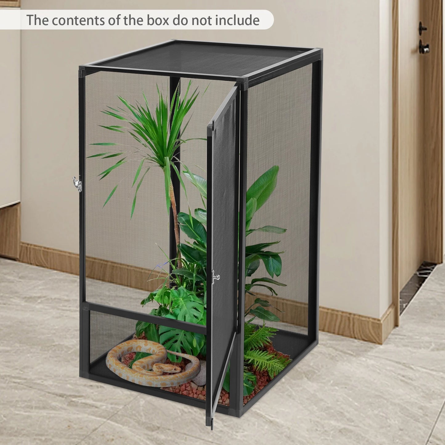 Aluminum Alloy Reptile Feeding Box Micro Habitat Terrarium Enclosure