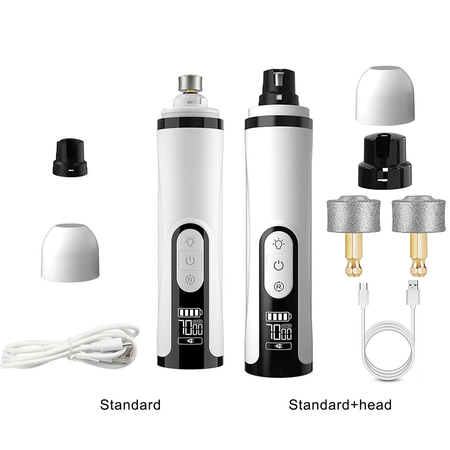 APWIKOGER Electric Dog Nail Grinder Rechargeable Trimmer For Pets