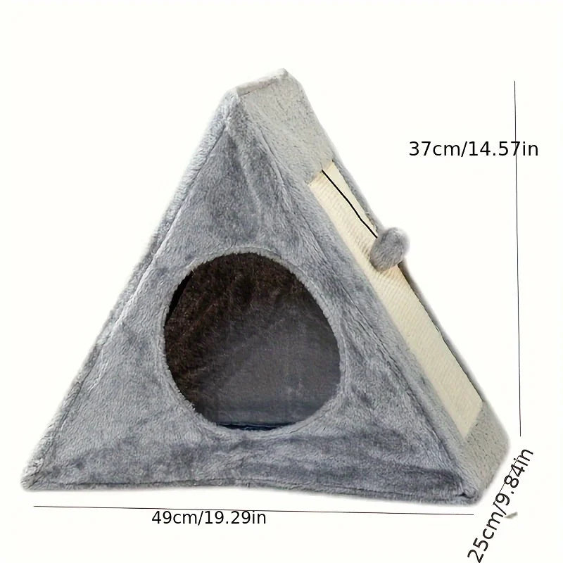 NONECN Cat Bed With Plush Ball Toy And Scratching Board