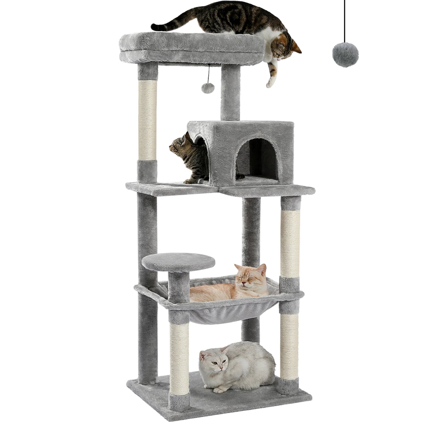 PEQULTICN Multi Level Cat Tree With Scratching Posts Hammock