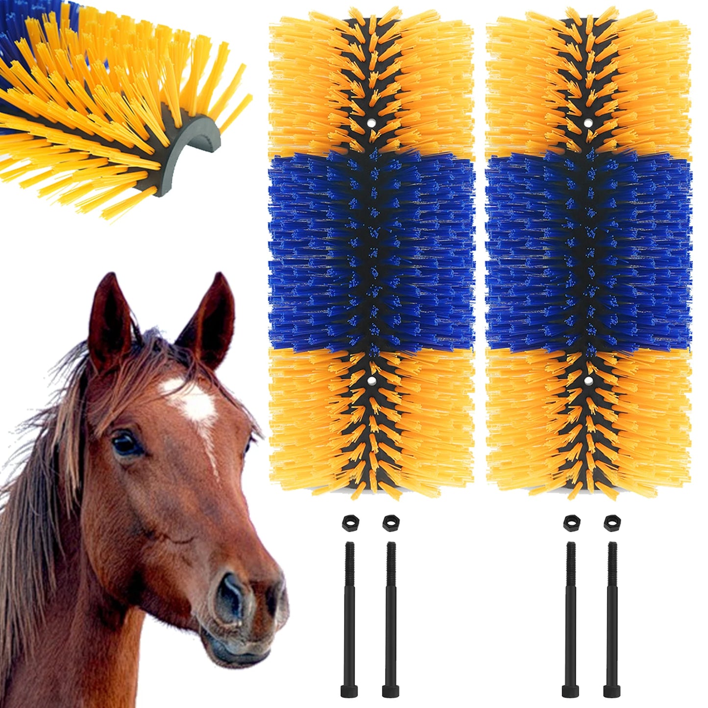 TWISTER.CK Livestock Scratch Brush Kit for Horses and Cattle