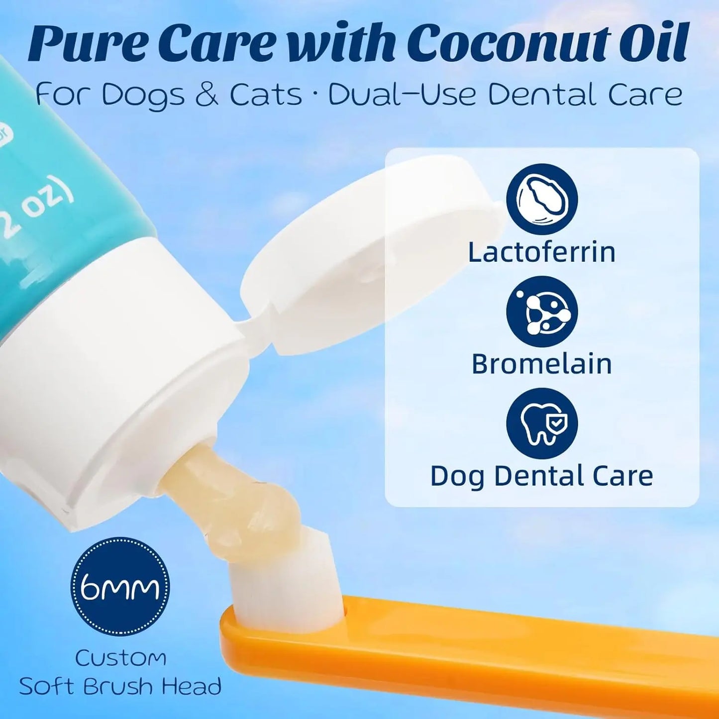 XMSJ Professional Dog And Cat Toothpaste Kit Chicken Coconut Flavor