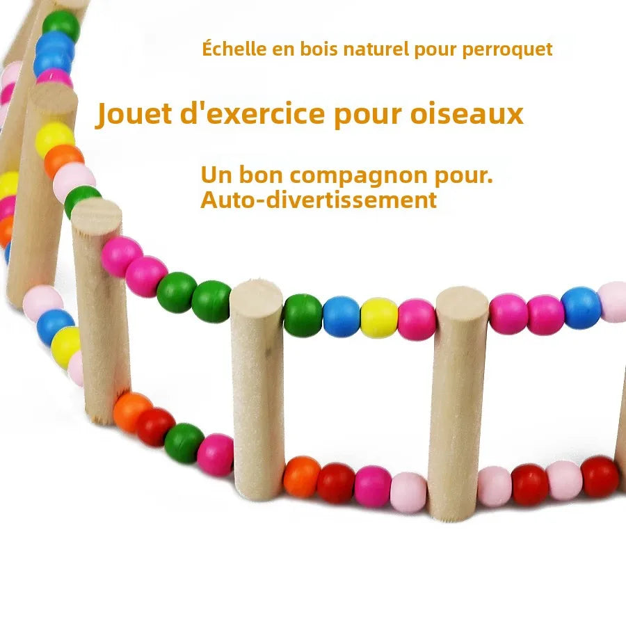 Wooden Bird Swing Ladder Toy For Cockatiel Parakeet Budgie Parrot